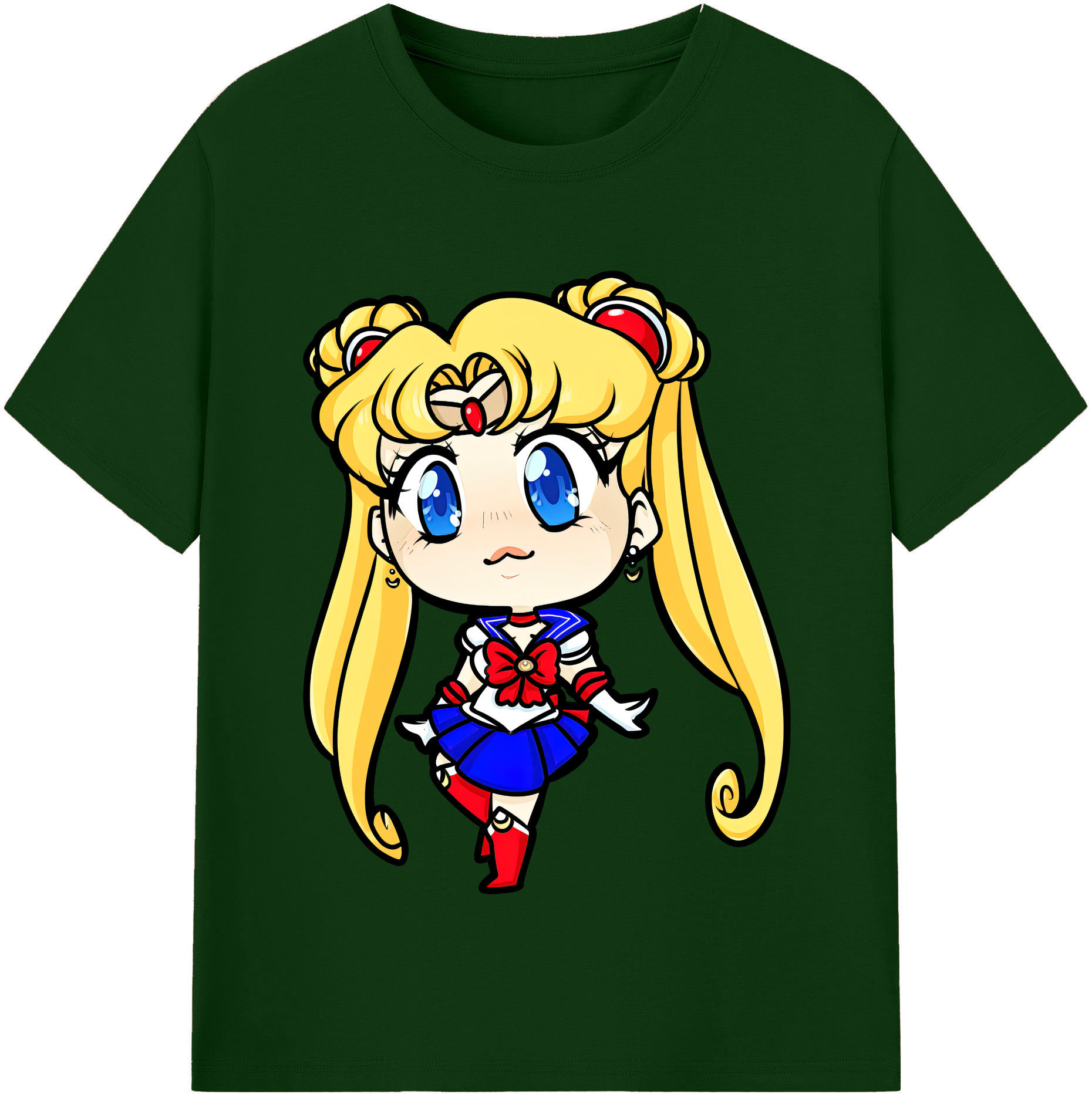 （画像用） 美少女戦士セーラームーン 月野 うさぎ つきの うさぎ Sailor Moon Tsukino Usagi 綿100％半袖Tシャツ（フロントプリント）